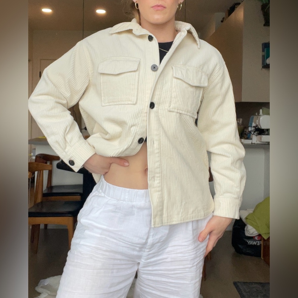 Men's Organic Cotton Scotch & Soda Corduroy White/Cream Jacket Size XS - Picture 2 of 10